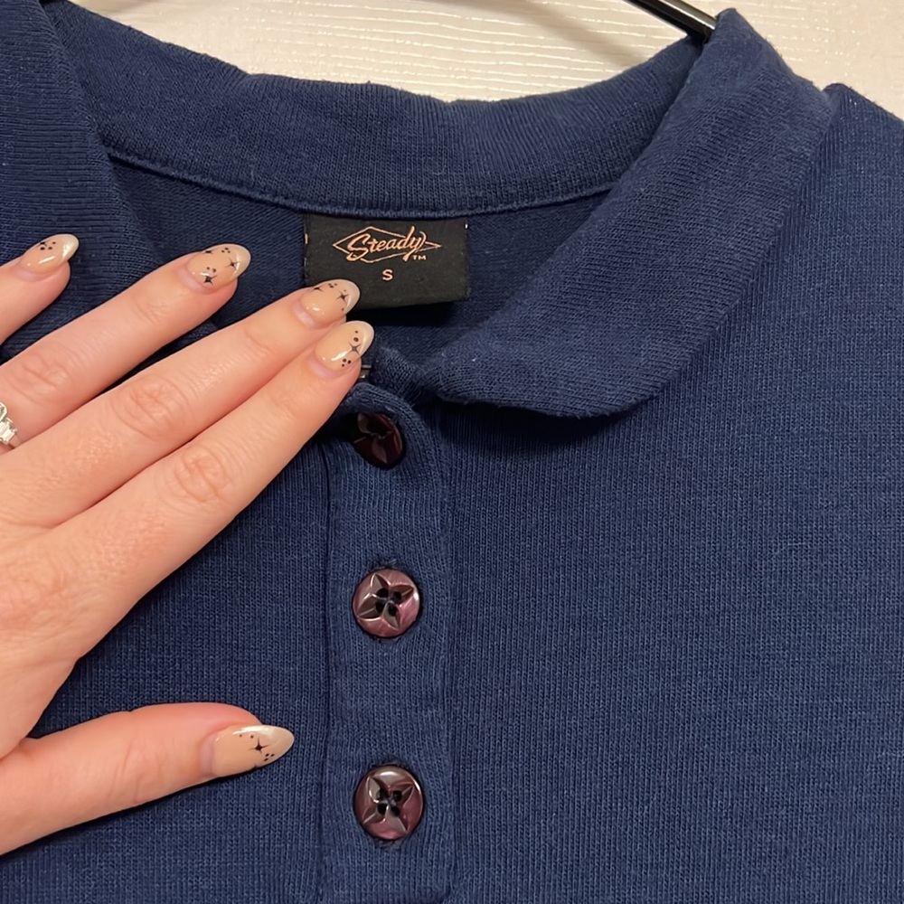 Navy Blue Rocksteady Polo Shirt Rockabilly Pinup